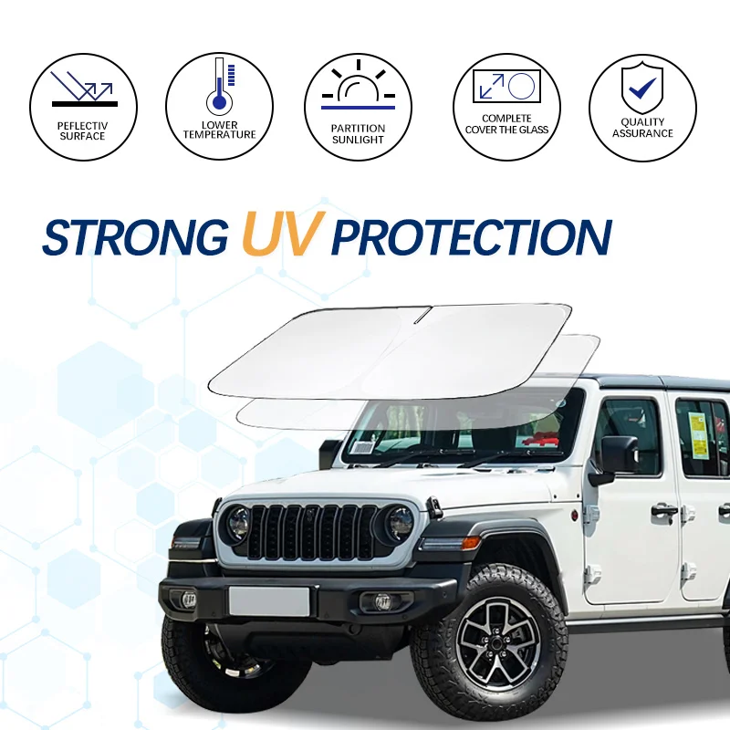 

Windshield Sun Shade For Jeep Wrangler Jl Wrangler Jk Sunshade Sun Visor Protector Foldable Blocks UV Rays Keep Your Car Cooler