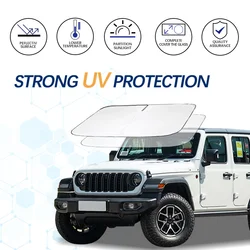 Windshield Sun Shade For Jeep Wrangler Jl Wrangler Jk Sunshade Sun Visor Protector Foldable Blocks UV Rays Keep Your Car Cooler