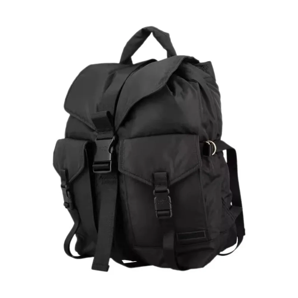Luxury Waterproof Nylon Drawstring Flap Backpack Women Multi‑Pocket Rucksack Casual Daypack Outdoor Hiking Travel School Bag