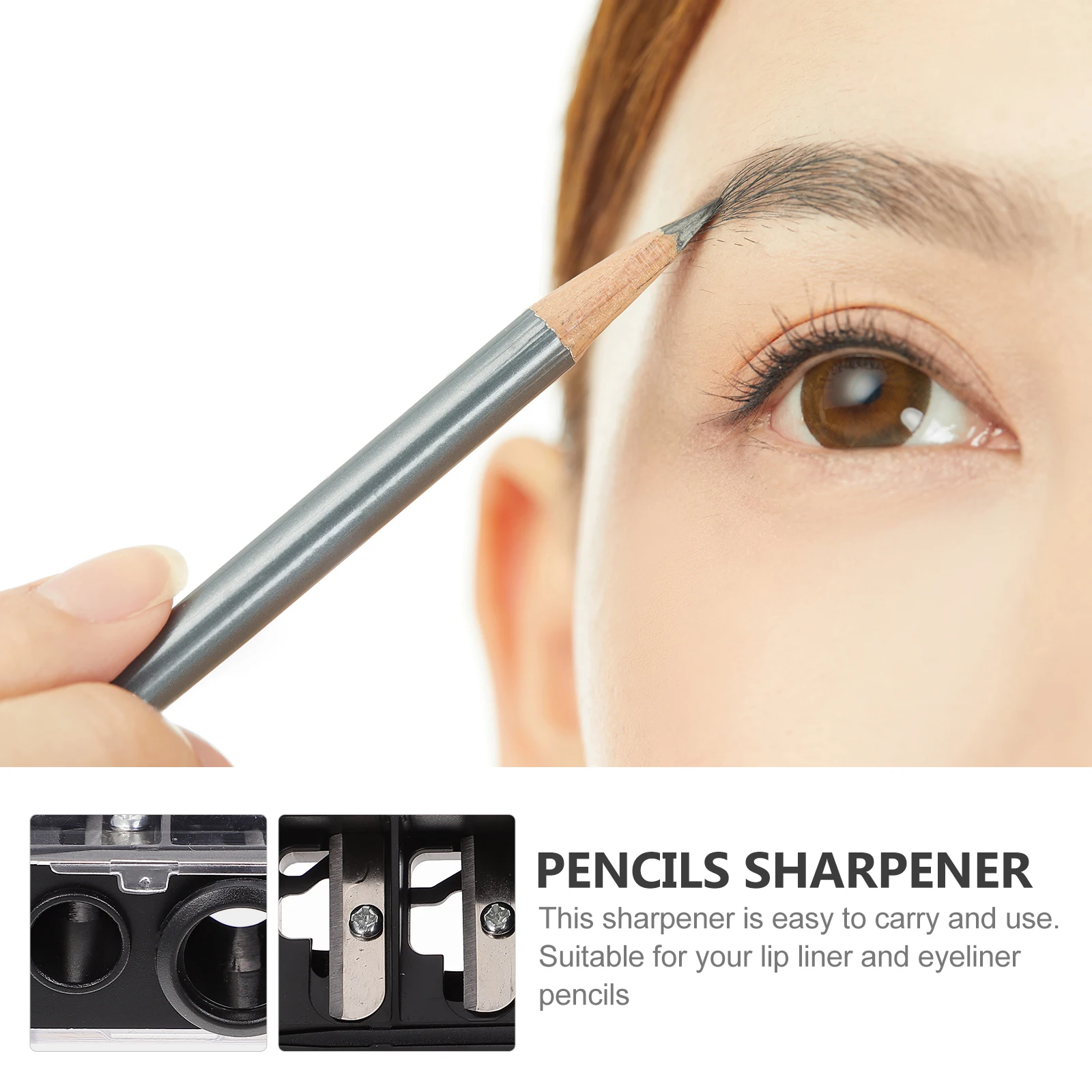 4 Uds herramienta duradera de maquillaje agujeros dobles para delineador de ojos lápiz labial lápiz de cejas accesorios de maquillaje para mujer lápiz