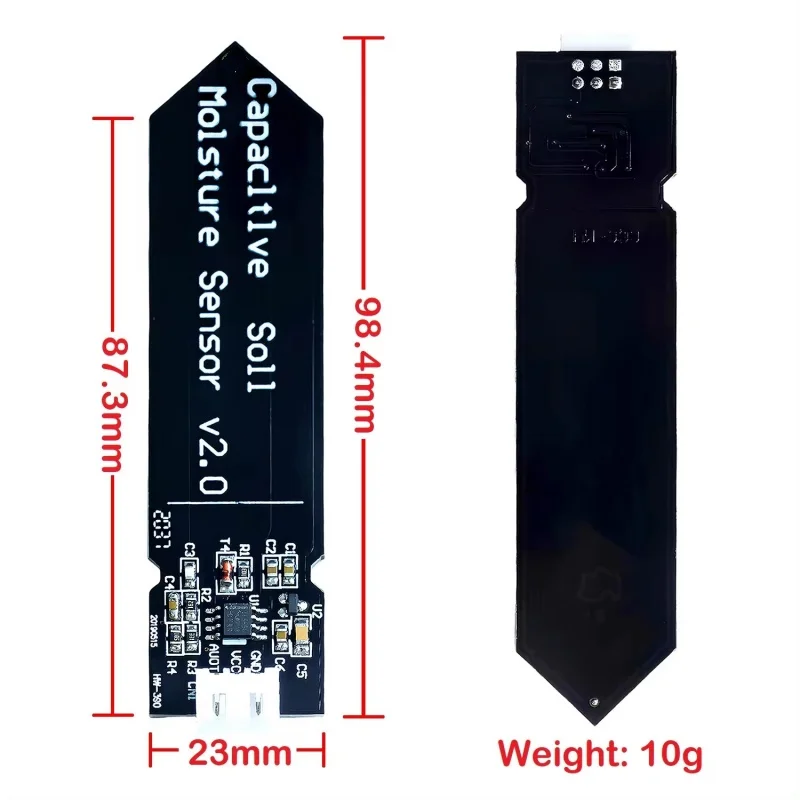 Capacitive Soil Moisture Sensor Module Not Easy to Corrode Wide Voltage Wire 3.3~5.5V Corrosion Resistant W/ Gravity for Arduino