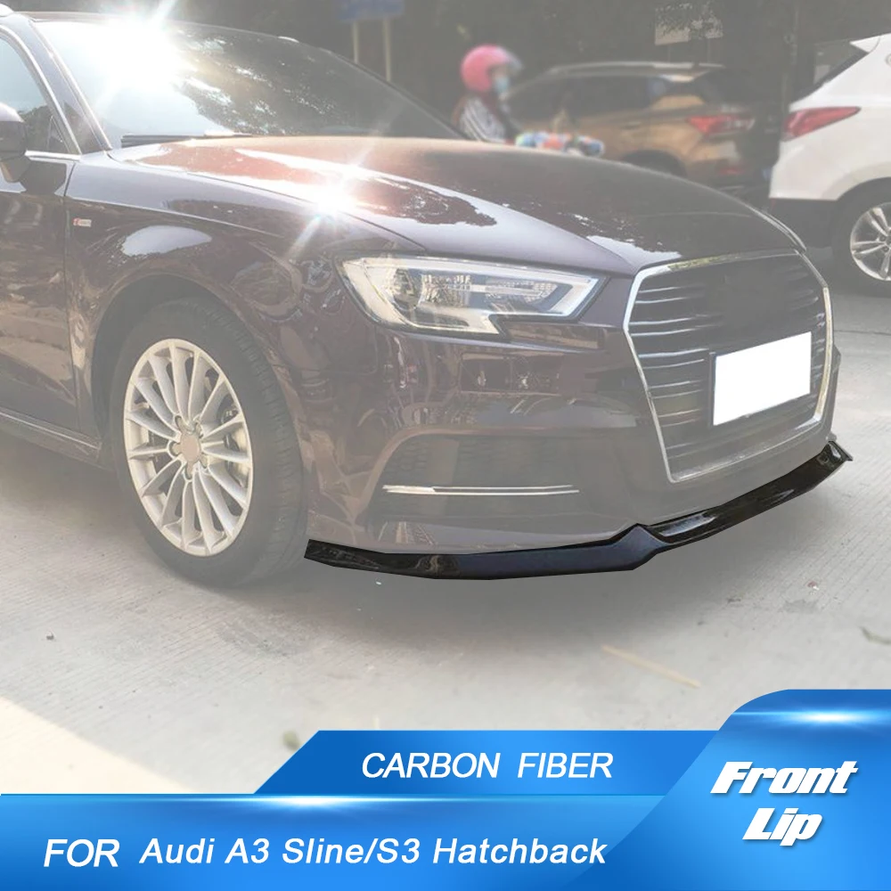 

For Audi S3 A3 8V SLINE 2017 2018 Sportback Hatchback Racing Lip Carbon Fiber/ FRP Car Front Bumper Lip Splitters Spoiler Apron