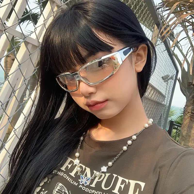 (BF06)Punk Y2K Sunglasses Women Goggle Light Luxury Retro Wrap Square Sun Glasses Shades Eyewear Female Woman Accessories