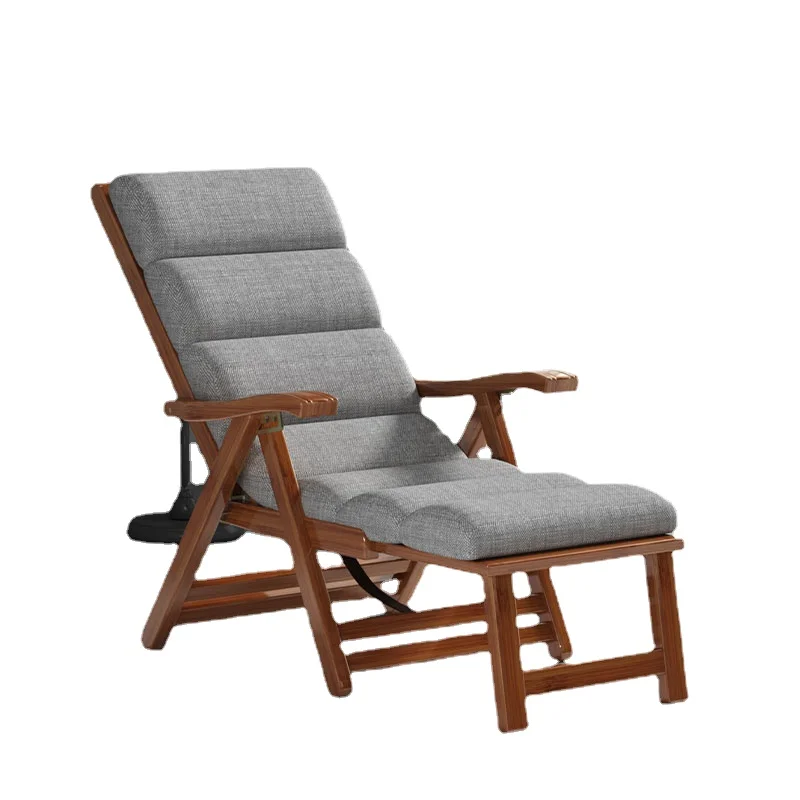 Hxl Leisure Summer Bamboo Recliner Foldable Lunch Break Suitable for the Elderly Couch Backrest