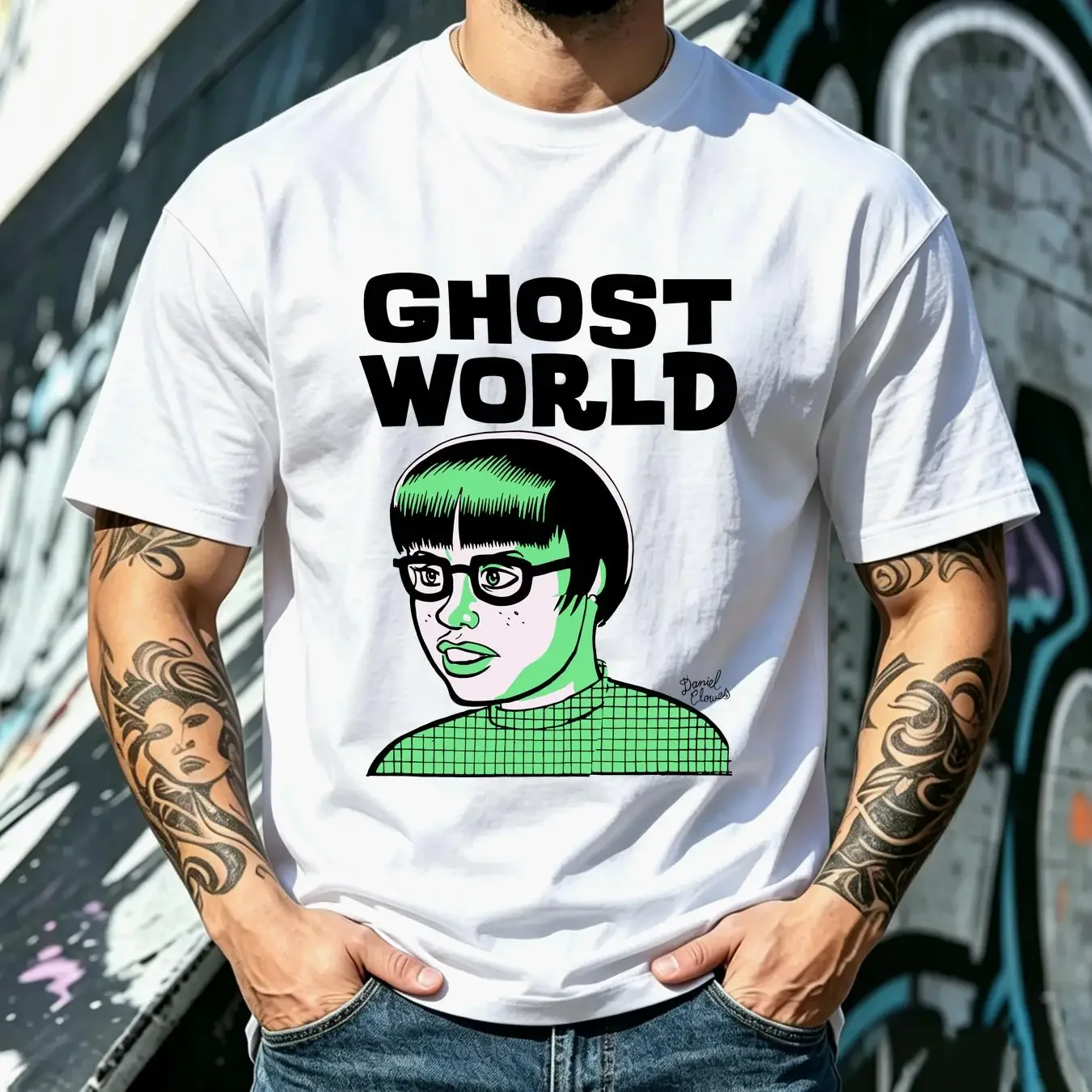 washed T Shirt Daniel Clowes Ghost World 90s Comic Novel Fantagraphics Artist XL long or short sleeves vintage Washed