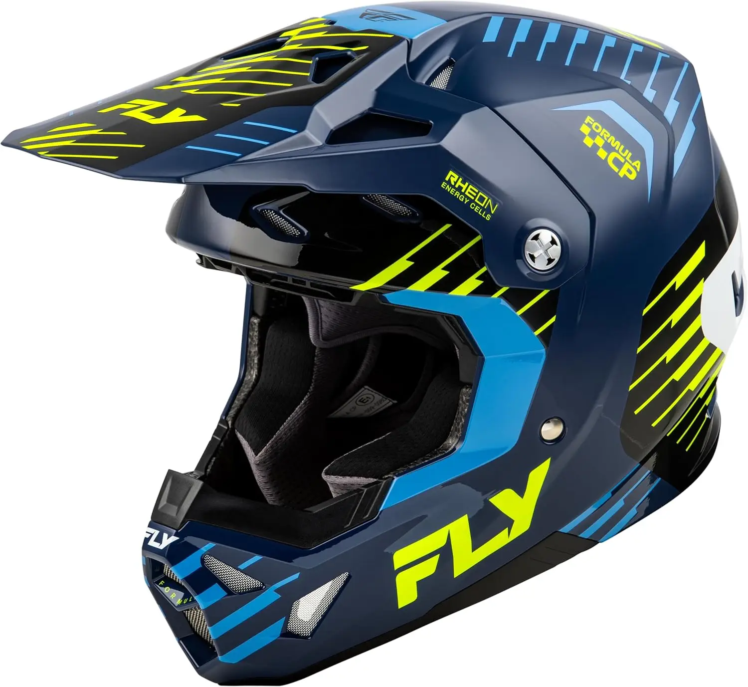 Casco para adultos Formula CP Slice, aprobado por DOT/FMVSS 218 (azul marino/alto vis/blanco, extragrande)