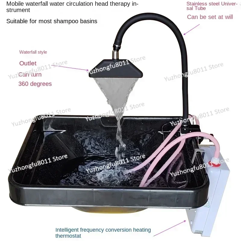Hair Salon Hair Salon Shampoo Chair Mobile Boutique Waterfall Water Circulation Head Massager