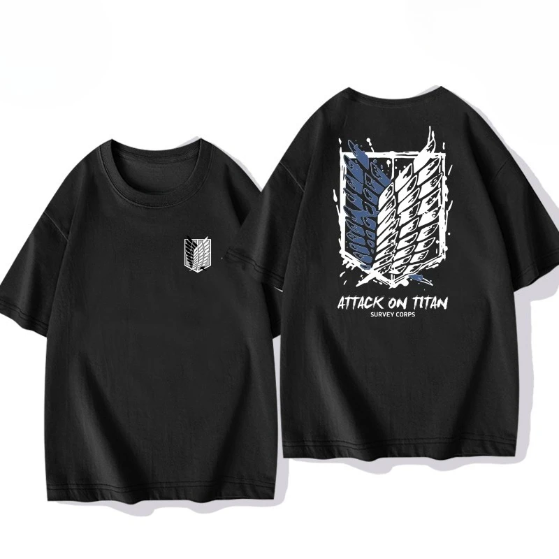 

Attack on Titan Graphic Print Cotton T-shirt Unisex Men Women Summer Short Sleeve Fashion Brand Tee Luxury Casual Streetwear Top