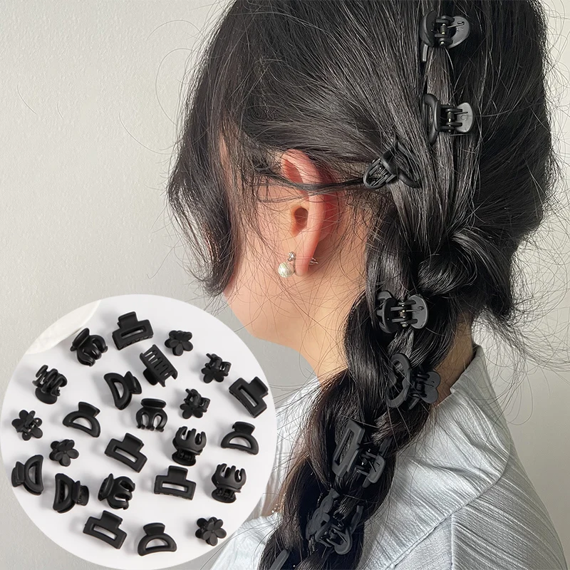 

8/6Pcs Black Elegant Acrylic Hair Clip Hairpins Barrette Crab Claw Clip Headwear For Women Girls Hair Accessories