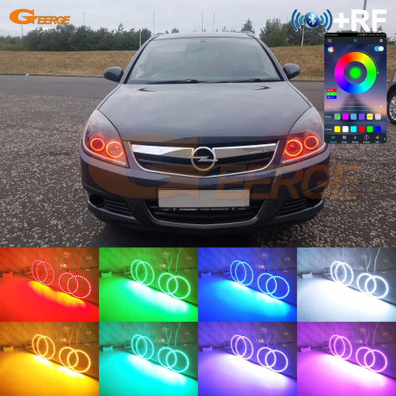 

For Opel Vectra C 2005 2006 2007 2008 2009 Bluetooth App Multi-Color Ultra Bright RGB LED Angel Eyes Kit Halo Rings