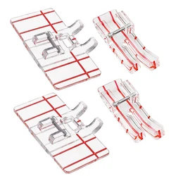 4 PCS 1/4 Inch Plastic Clear Parallel Stitch Presser Foot for Low Shank Janome Singer Juki Brother Sewing Machine Accessories ﻿