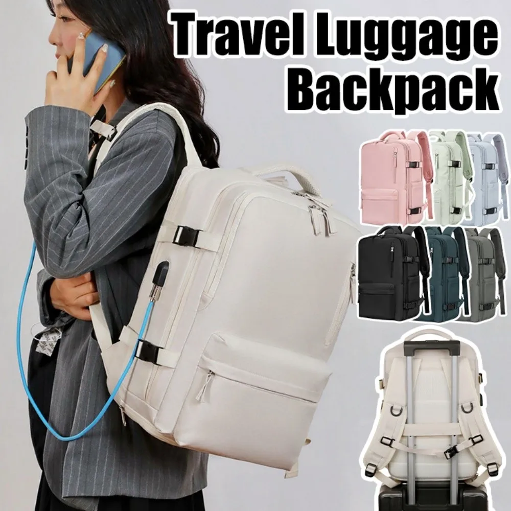 독립적인 신발 수납칸 여행용 가방 배낭 스폰지 등받이 외부 USB 충전 포트 대용량 기내용 가방