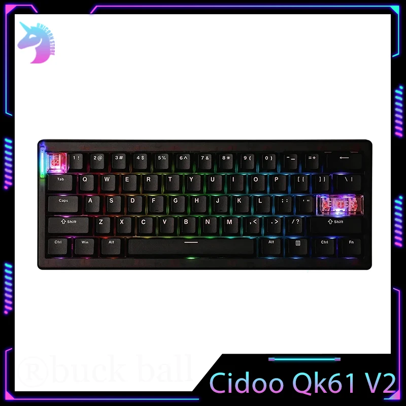 Cidoo Qk61 V2 Mechanical Keyboard 3Mode 2.4G Bluetooth Wireless Keyboard Gasket Keyboard VIA/QMK Custom Gaming Keyboard Gifts