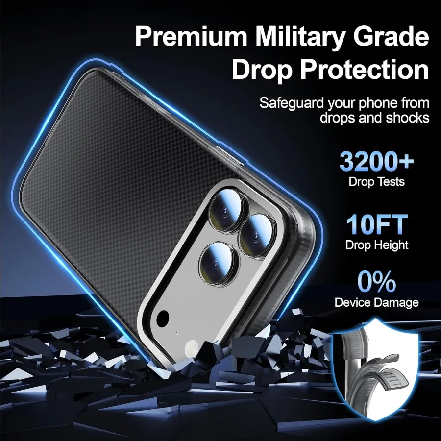 حافظة 3 في 1 لهاتف iPhone 17 مع واقيات شاشة الخصوصية وواقي عدسة الكاميرا الفردية [متوافق مع MagSafe] Hybird Magnet