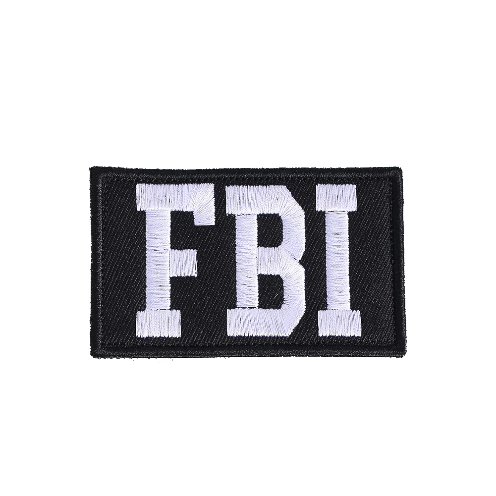FBI Embroidery Patch Hook And Loop Tactical Morale Patch Iron On Sew On Applique For Backpack Vest Hat Jacket Military Gear Gift