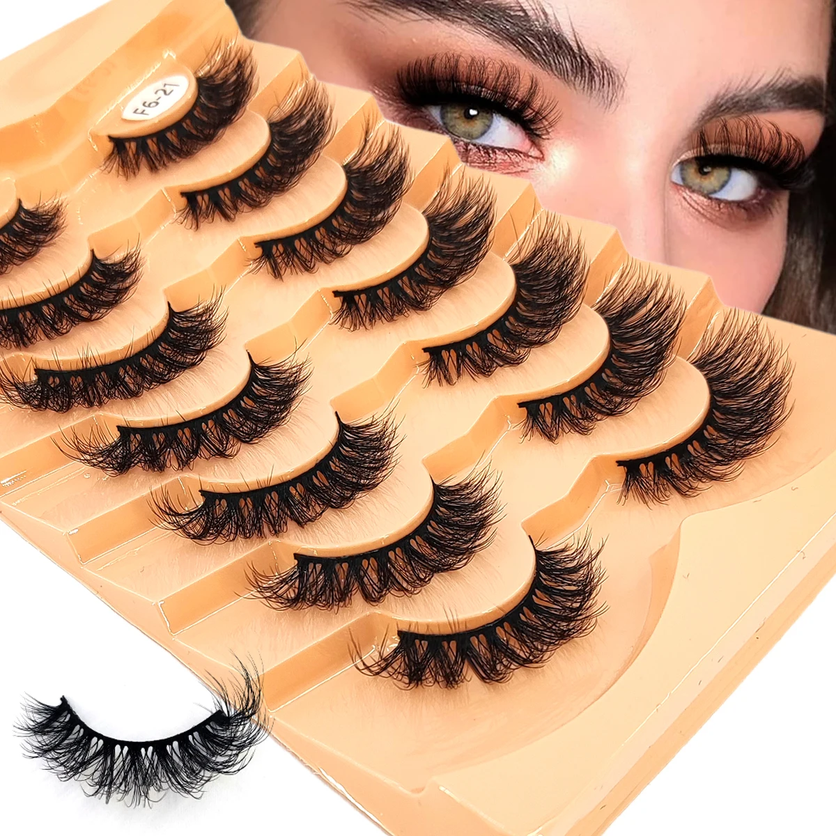 HBZGTLAD 7 pestañas dobles naturales largas para vacaciones pestañas suaves y esponjosas cruzadas Manga pestañas naturales extensión de pestañas maquillaje