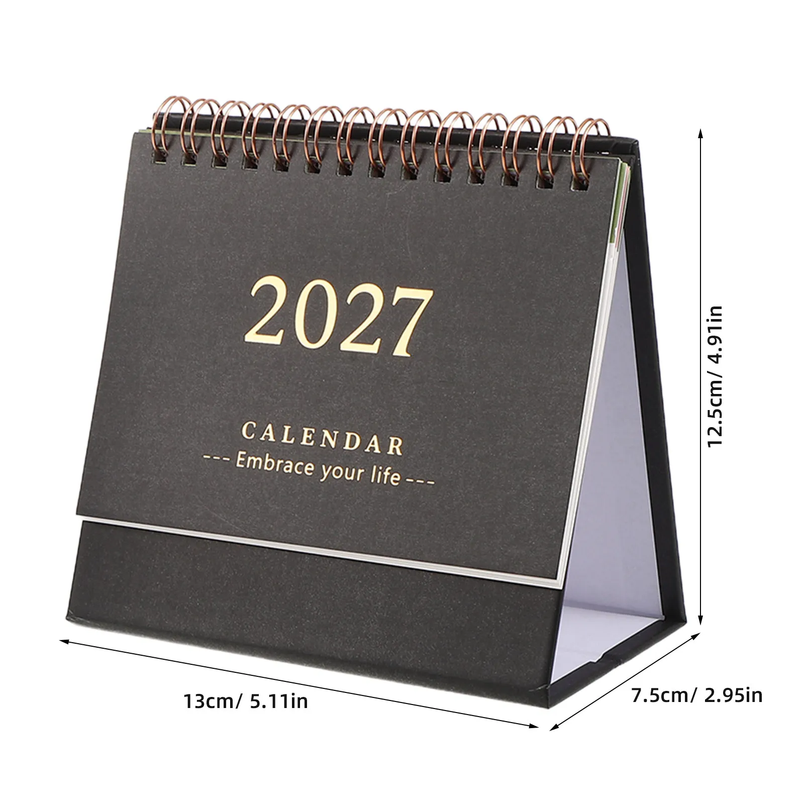 2Pcs Desk Calendar 2027 Minimalist Standing Flip Monthly Planner Compact Pink Green Purple White Space-Saving Office School