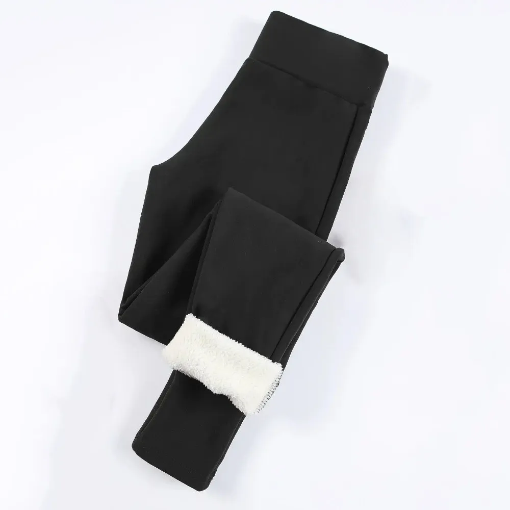Fashion High Waist Fleece Leggings Elastic Slim Velvet Tights Thicken Prevent Cold Warm Yoga Pilates Pants Daily Use