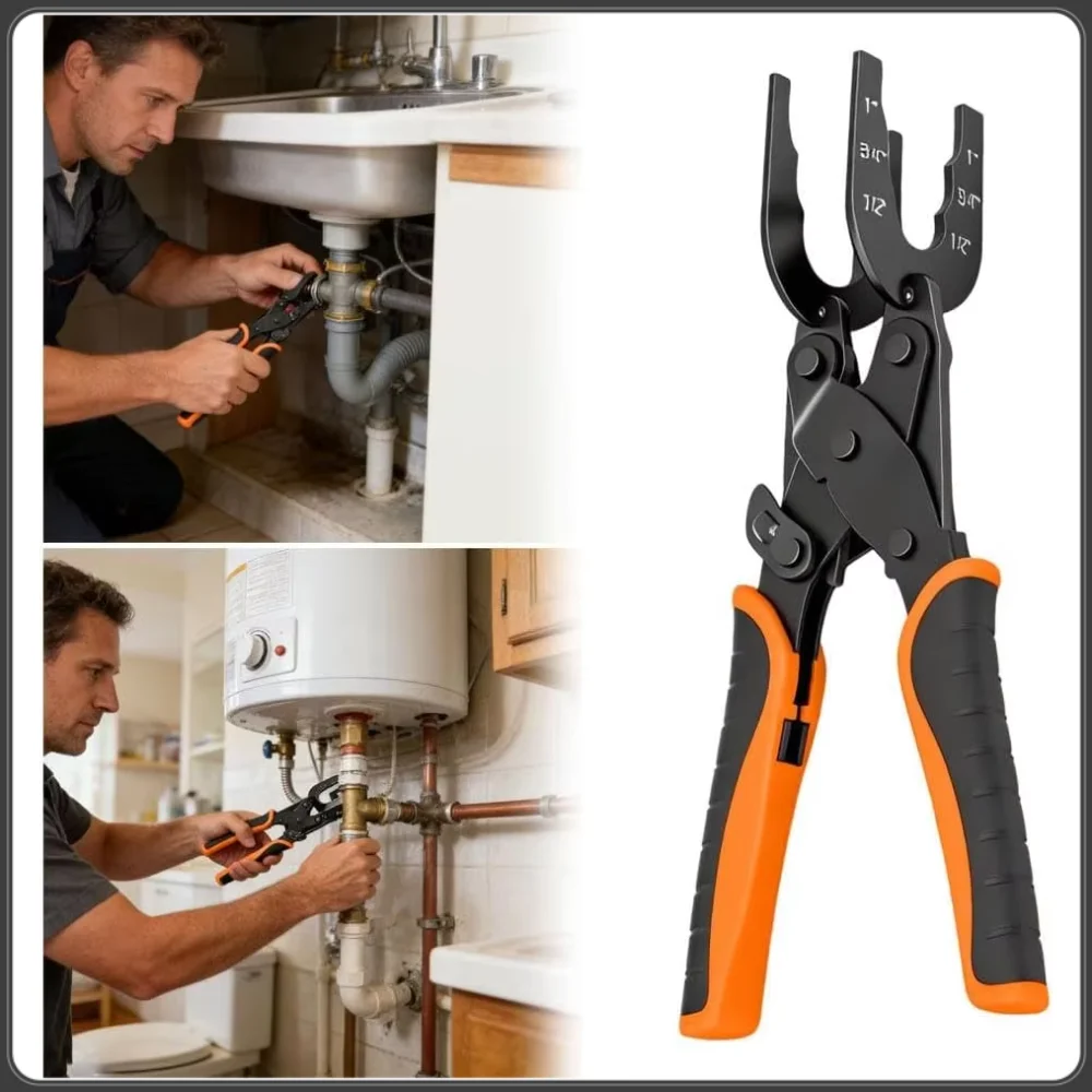 

Push Fit Disconnect Tong Plier Tool For 1/2 3/4 1 Inch Push To Connect Fittings Removal On Pex Copper And Brass Pipes