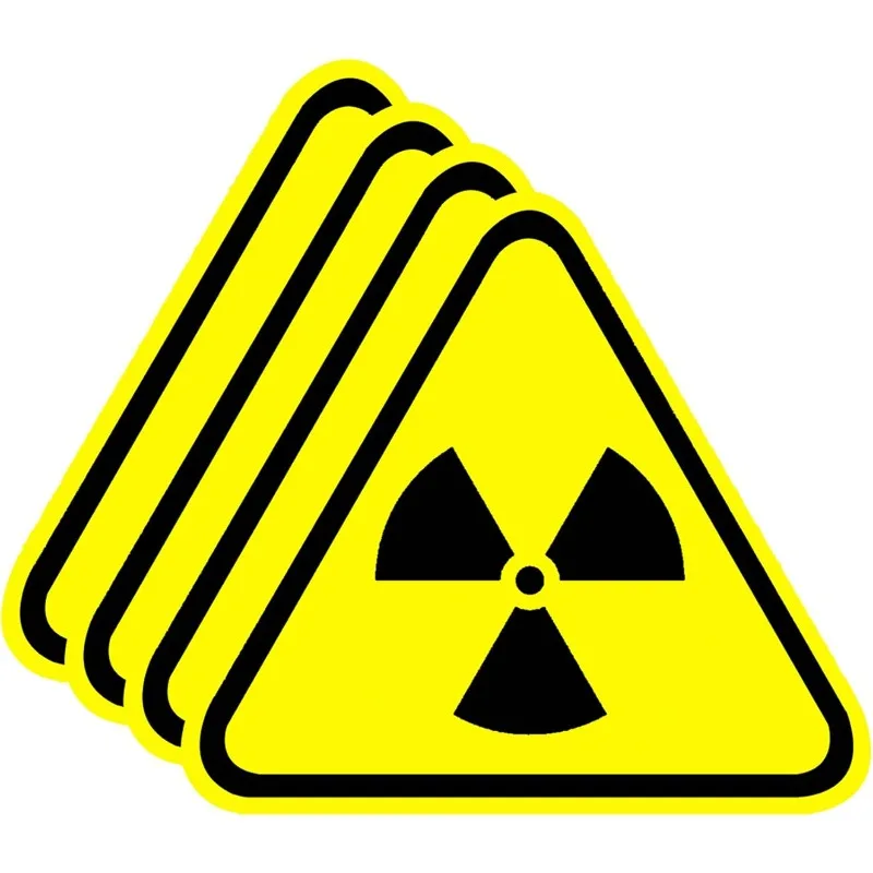 Nuclear Radiation Warning Symbol Stickers Caution Radiation Hazard Labels for Labs Hospitals Industrial Chemical15CM PVC KK