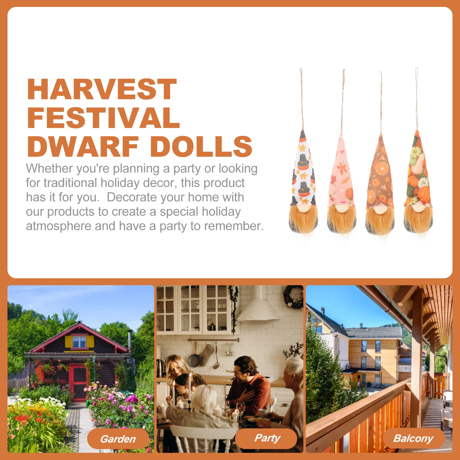 

4Pcs Pumpkin Maple Leaves Gnome Thanksgiving Decorations Home Party Festival Supplies Harvest Fall Holiday Ornaments