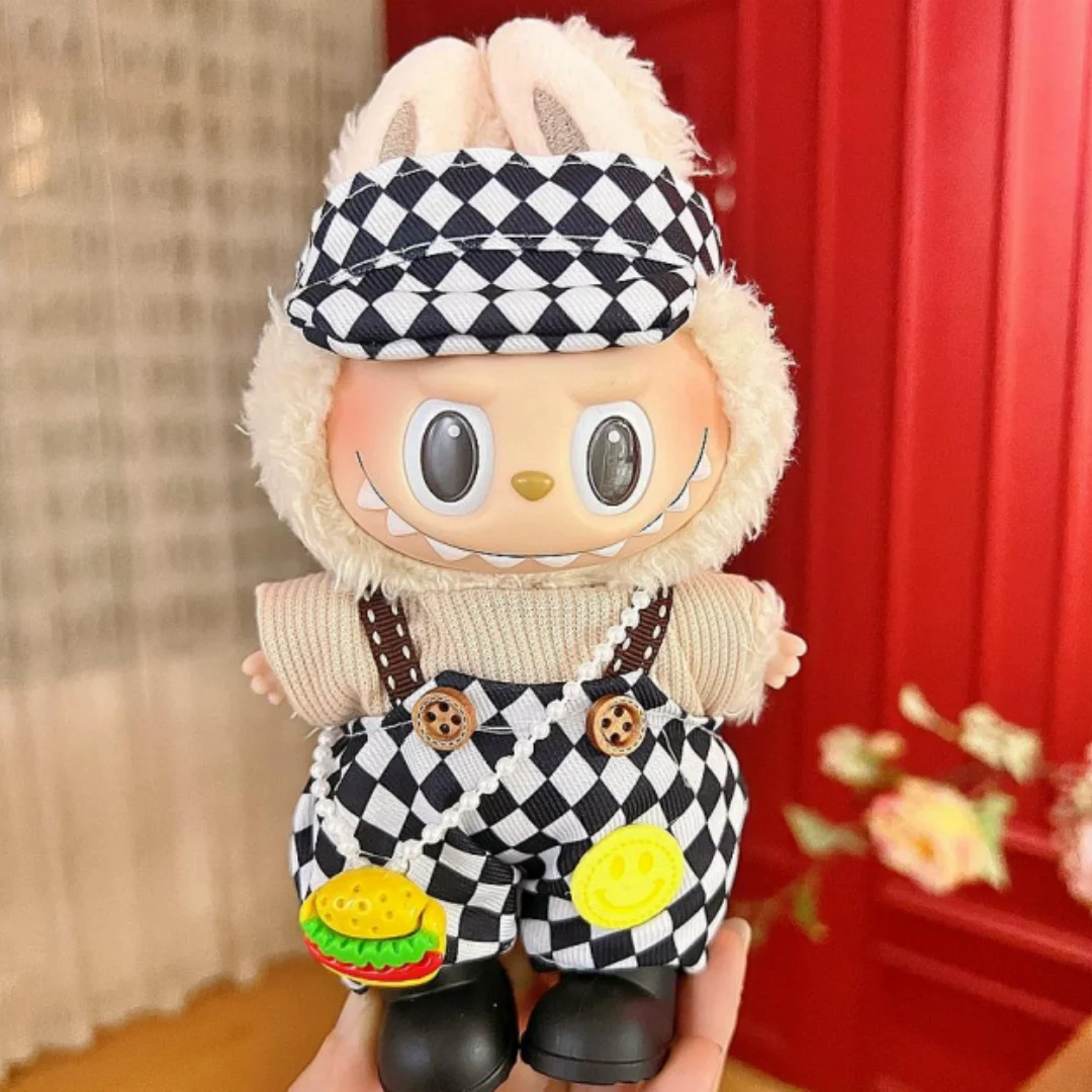 

Anime Labubu Doll Clothes Fashion Overalls Labubu Idol V1 V2 Dolls Clothing Accessories 15/17cm Plush Doll Universal In stock