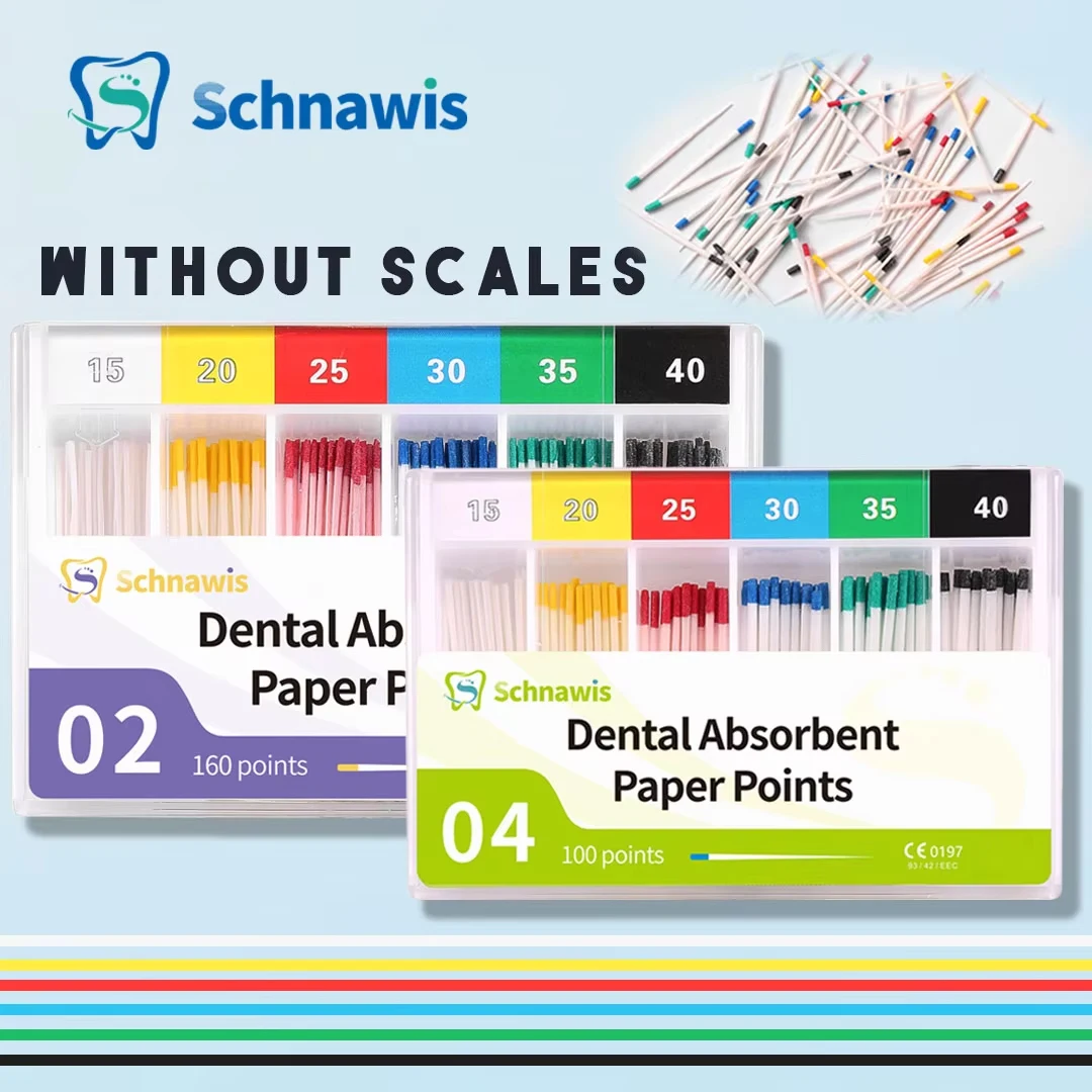 1Box Dental Absorbent Paper Points Sterile Mixed Sizes 02 04 06 Taper 15-40#F1F2F3 Dentistry Materials Endodontics Paper Tips