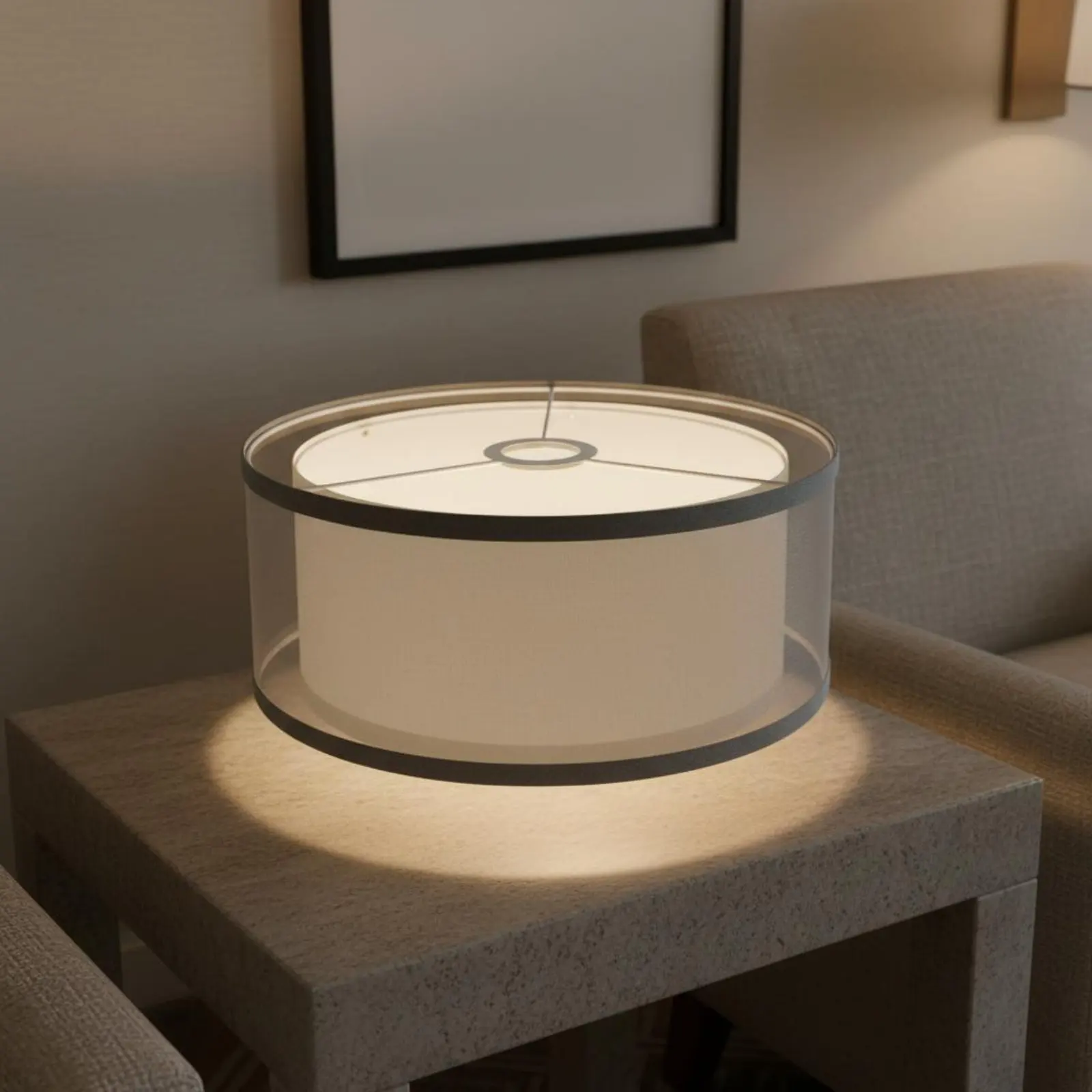 Cylindrical Lampshade Factory Direct Double Layer Lampshade Cloth Lamp Shade Customizable Home Decor Warm Atmosphere