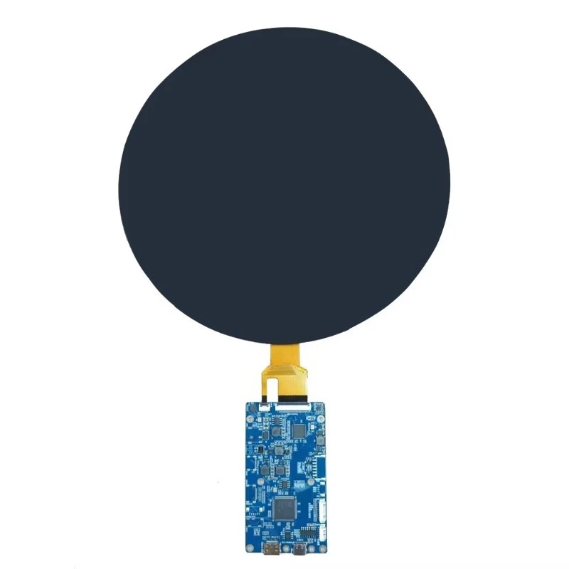 8-Inch 1080x1080 round TFT IPS LCD display with MIPI to HD-MI port board touchscreen function