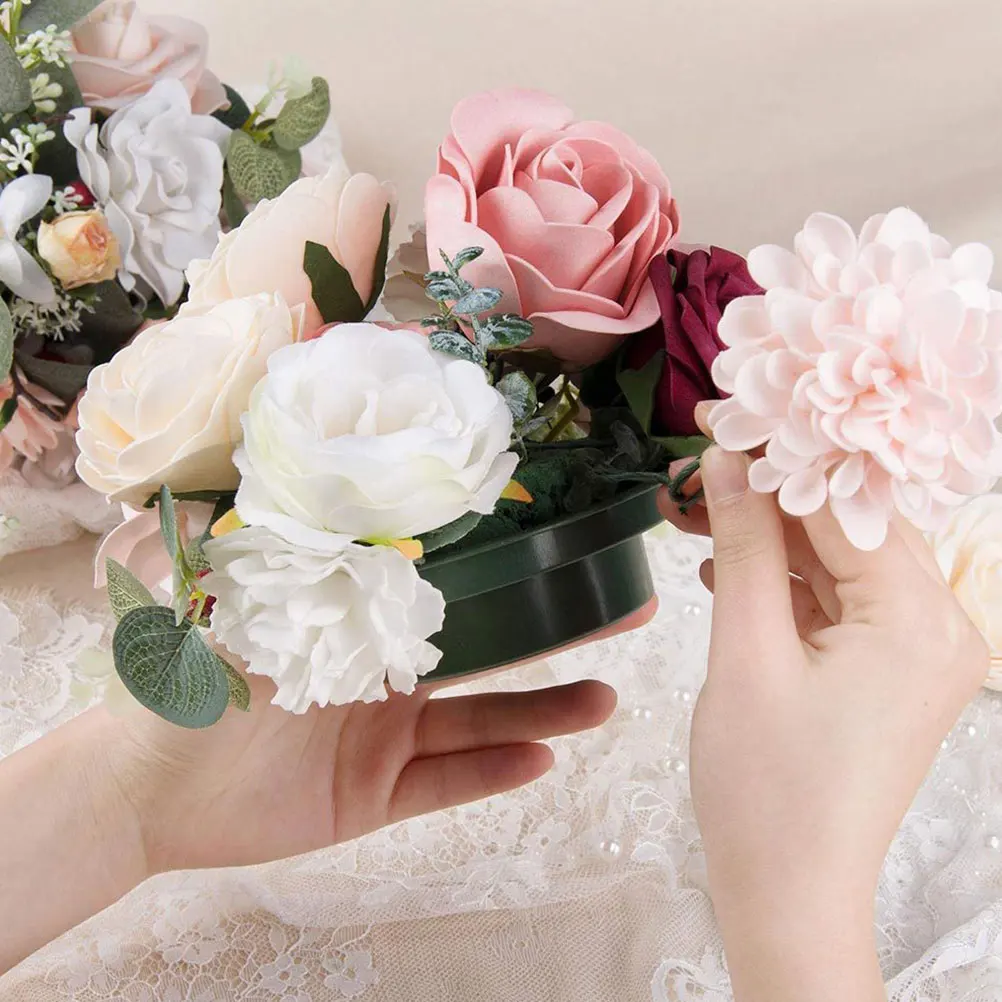 

10pcs Flower Mud Round Diy Floral Foams Plates For Home Garden Decoration Water Absorb Dried Flower Mud Arrangement Supplies