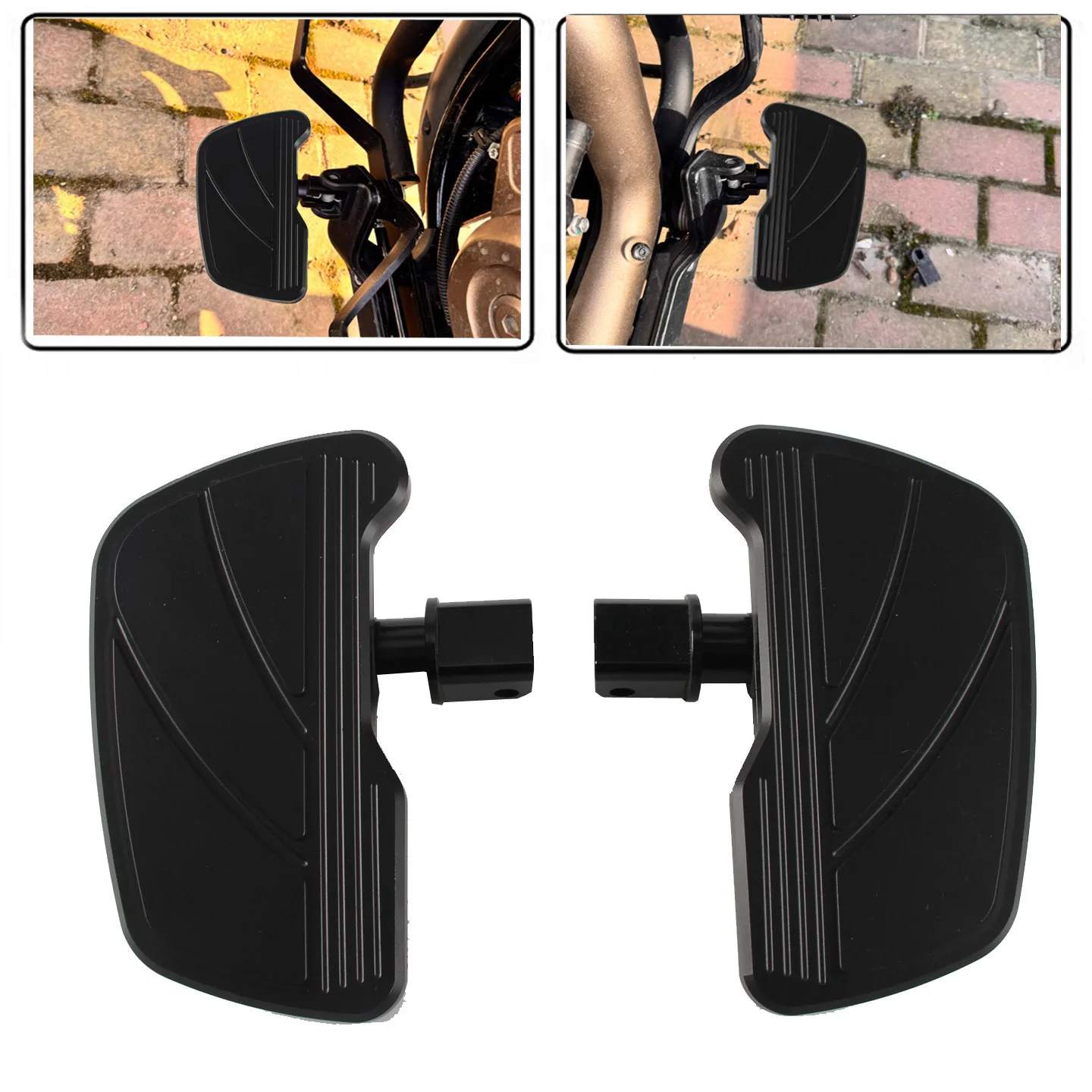 For QJMOTOR SRV 600 V4/V2/SRV 150/250/300/400 models, before installing the accessory, increase and widen the front footrest.