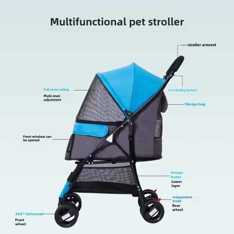 

Cat Dog Bicycle Trolley Outdoor Portable Foldable Small and Medium Dogs Pets