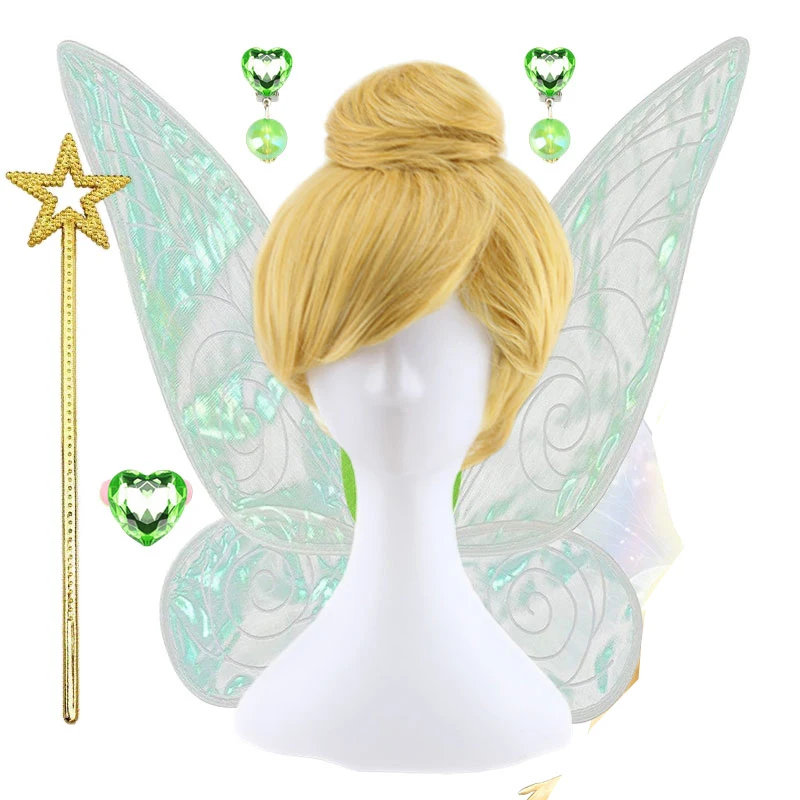 

Костюм феи Пикси для девочек: аксессуары для косплея, синтетический парик, повязка на голову, крылья, костюм эльфа, головной убор для дня рождения