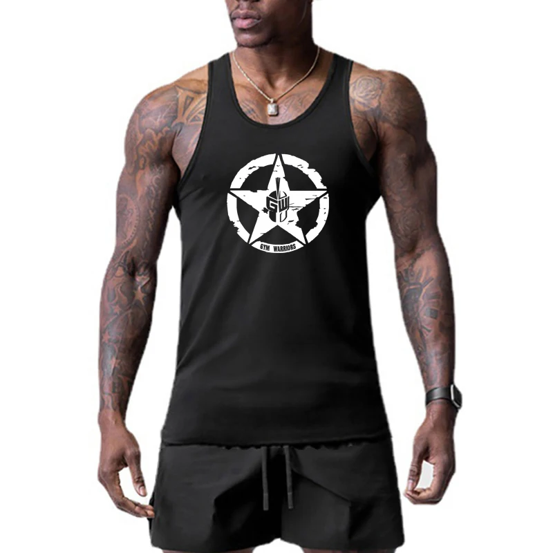 Mens Sport Workout Muscle Slim Fit Tank Tops Gym Bodybuilding Fitness Sleeveless Vests Summer Mesh Breathable Quick Dry T-Shirts
