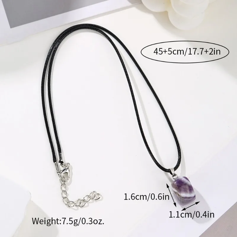 Assorted Natural IrregularTumbled Stone Charms Rose Quartz Amethyst Crystal Healing Pendants Necklace Mineral Jewelry Gifts