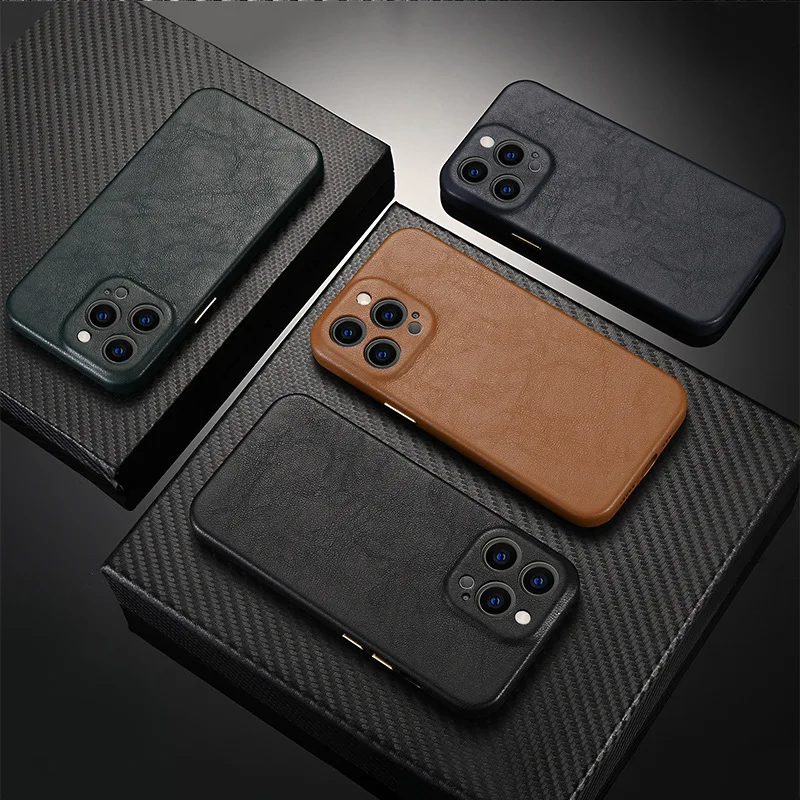 Retro Solid Color Matte Leather Phone Case For Samsung Galaxy S23 Ultra S22 Plus Shockproof 360° Full Protection Back Cover