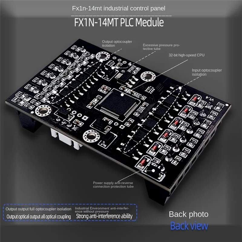 FX1N-14MT PLC Industrial Control Board PLC Module Analog Input / Output with Guide Rail Delay Relay Module