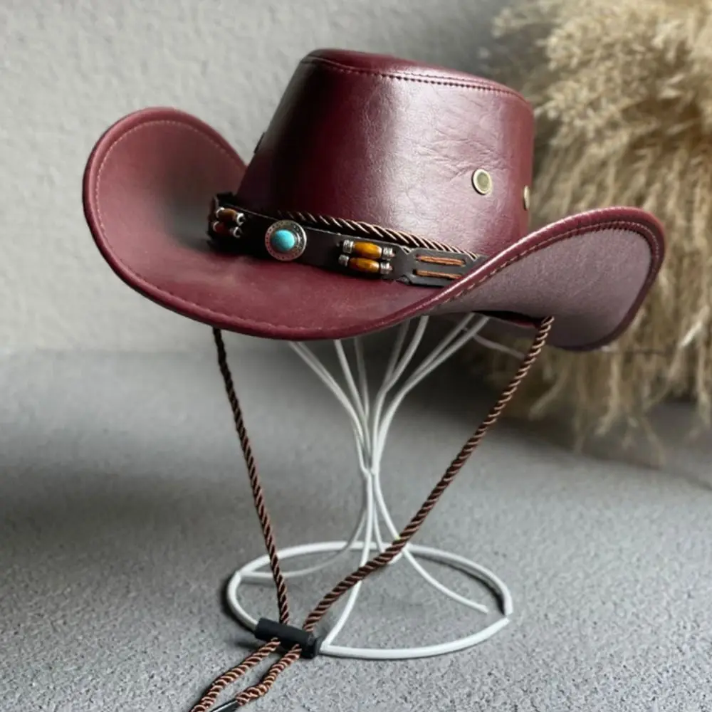 Cowgirl Hat Climbing Mountain Faux Leather For Women Travel For Men Big Brim Fisherman Hat Bucket cap Women Cap Cowboy Hat