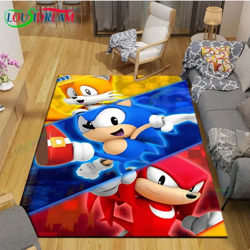 Anime Characters S-Sonic Carpet for  Living Room Home Sofa Decoration,Children Game Large Decor Floor Mat Yoga Mat Large Carpet