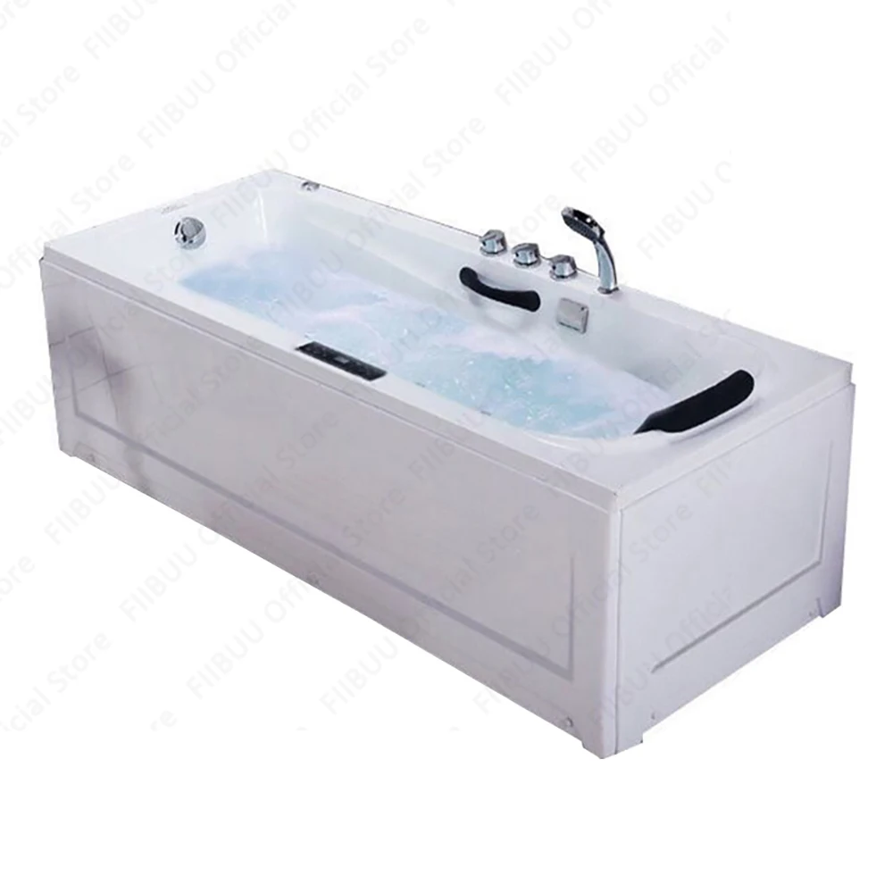 Acrylic Bathtub for Apartment/Family, Multifunctional Bathtub Dual-side Skirt Left Skirt , Bathroom Furniture with Accessories