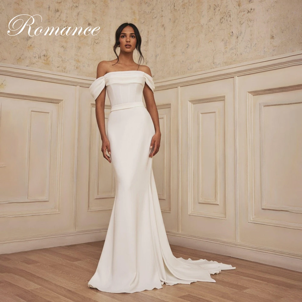 فستان زفاف حورية البحر بفيونكة عصرية بدون حمالات مكشوفة الكتف مفتوح الظهر سويب تراين فستان زفاف فيستدوس دي نوفيا مخصص