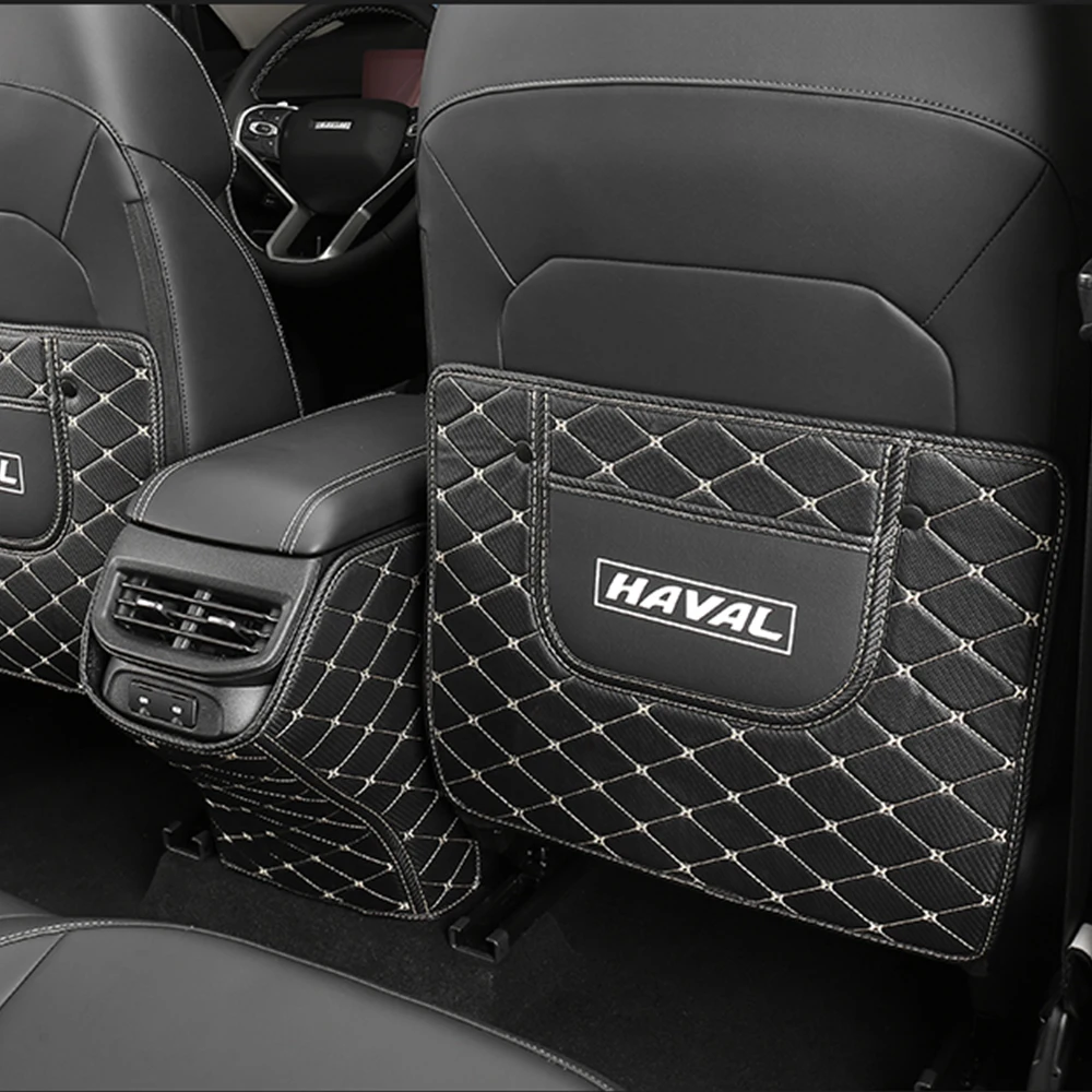 

For 2021-2024 Haval H6 3rd Gen Seat Backrest Anti Kick Pad Armrest Box Leather Protective Pad Interior Modification Supplies