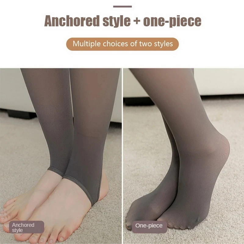 Winter Sexy Thermal Pantyhose Women Fleece Tights Ladies Translucent  Fake Thermal Stockings Winter Warm Leggings Fleece Panty