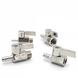 SS304 MINI Ball Valve With Hose Connection,1/8