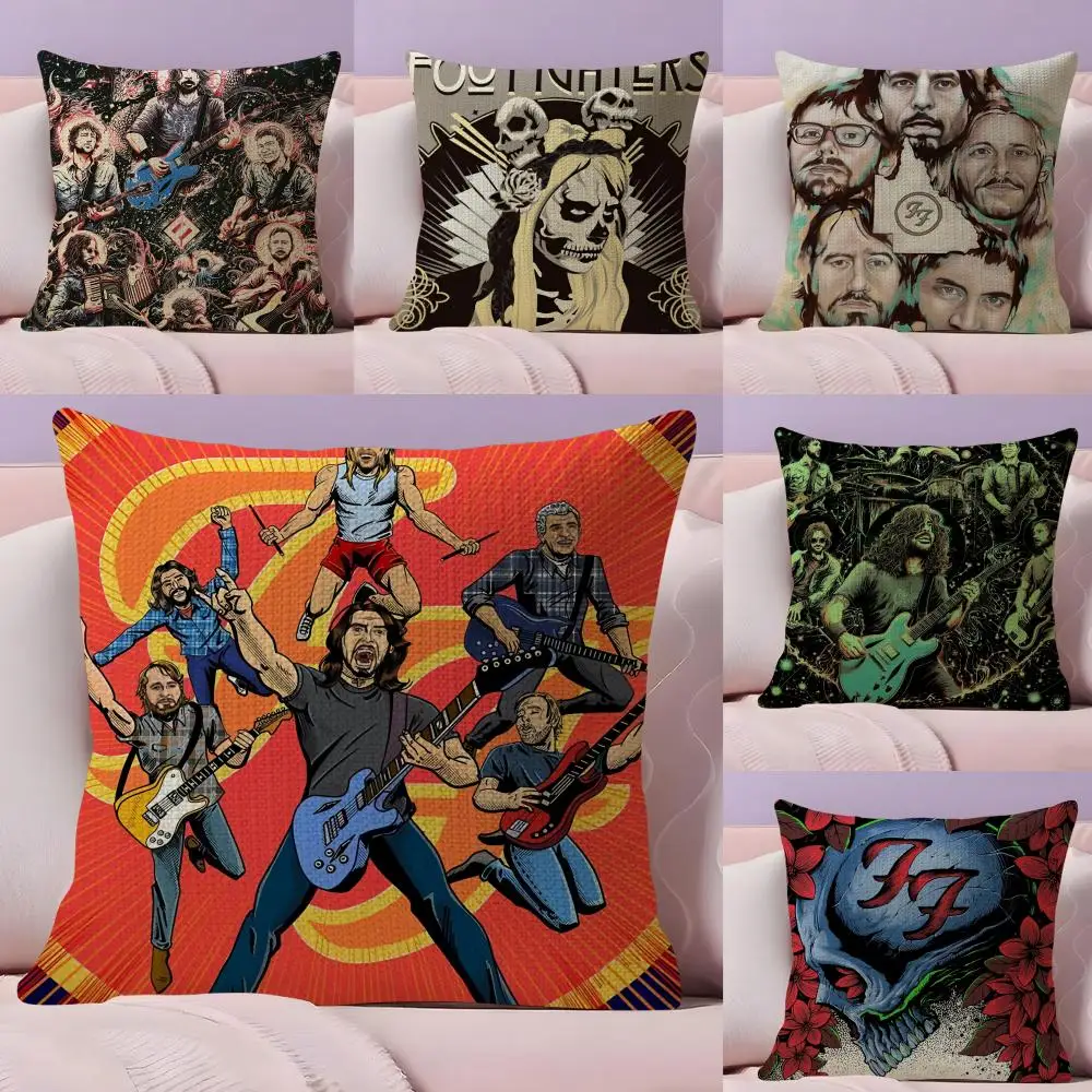 

Rock Band F-Foos Fighters Cushion Cover Natural Linen Pillow Case Double-Sided Print Decorative Sofa Pillowcase Home Decor Gift
