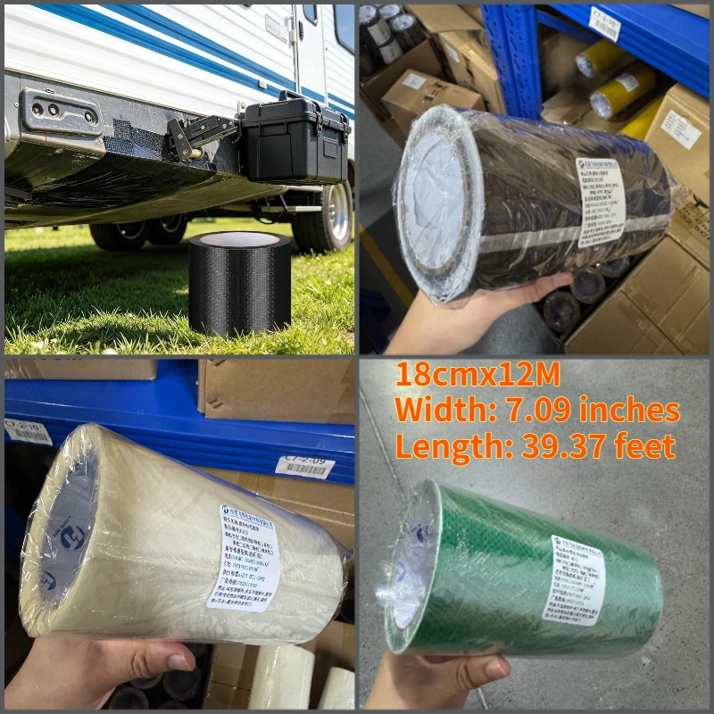 18cmx12M RV Underbelly Tape Waterproof Fabric Repair Tape Heavy Duty Sealing Patch for Camper Travel Trailer Mobile Home Use