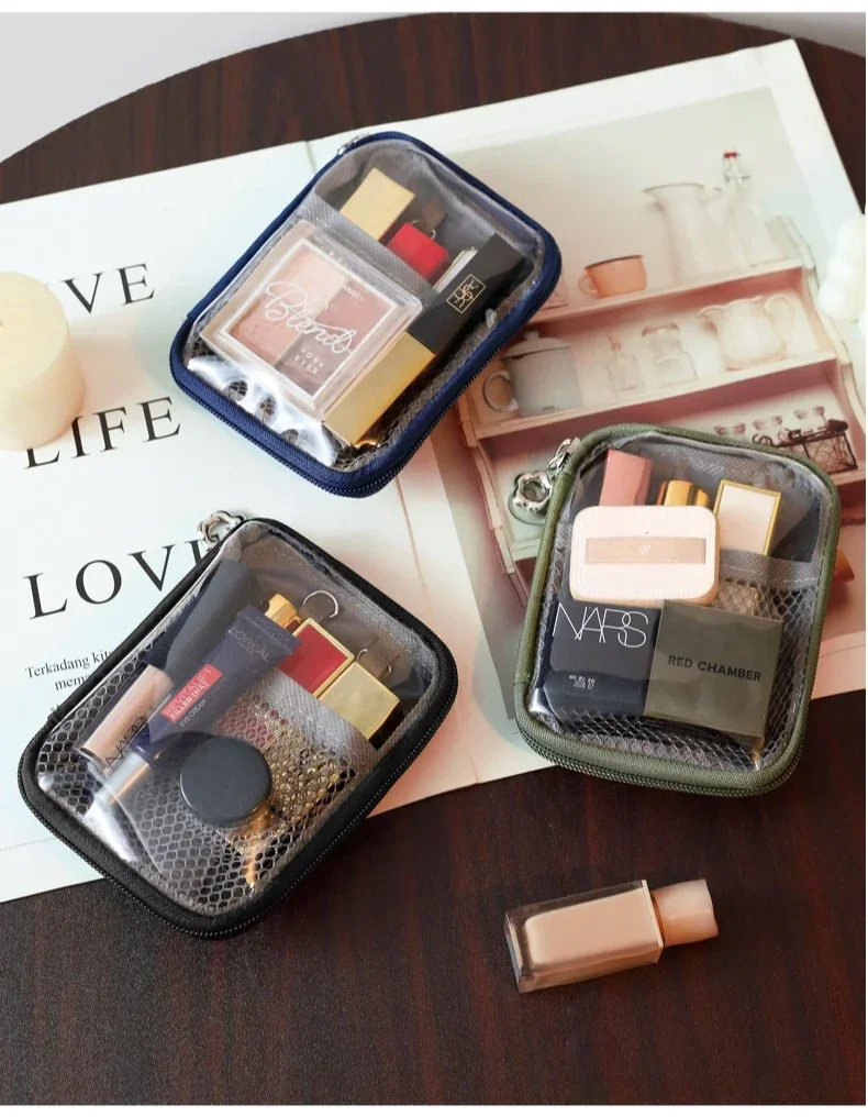 NEUE Tragbare Transparente Lippenstift-Tasche Kosmetik-Organizer Reise-Bluetooth-Kopfhörer Ladekabel-Etui – Detail 5