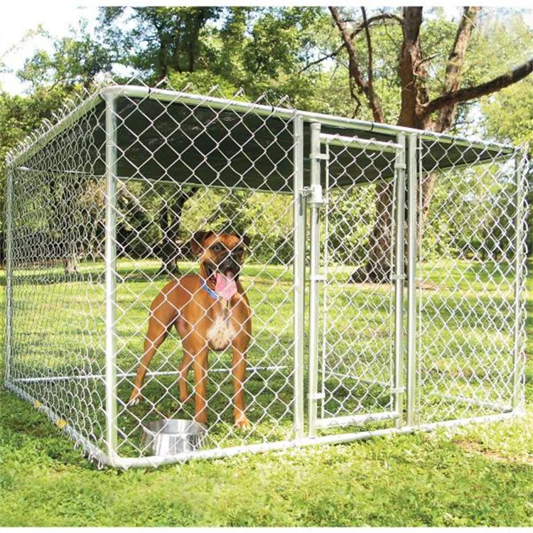 10x10x6 Foot Outdoor Large Galvanized Chain Link Dog Fence Kennel Cage