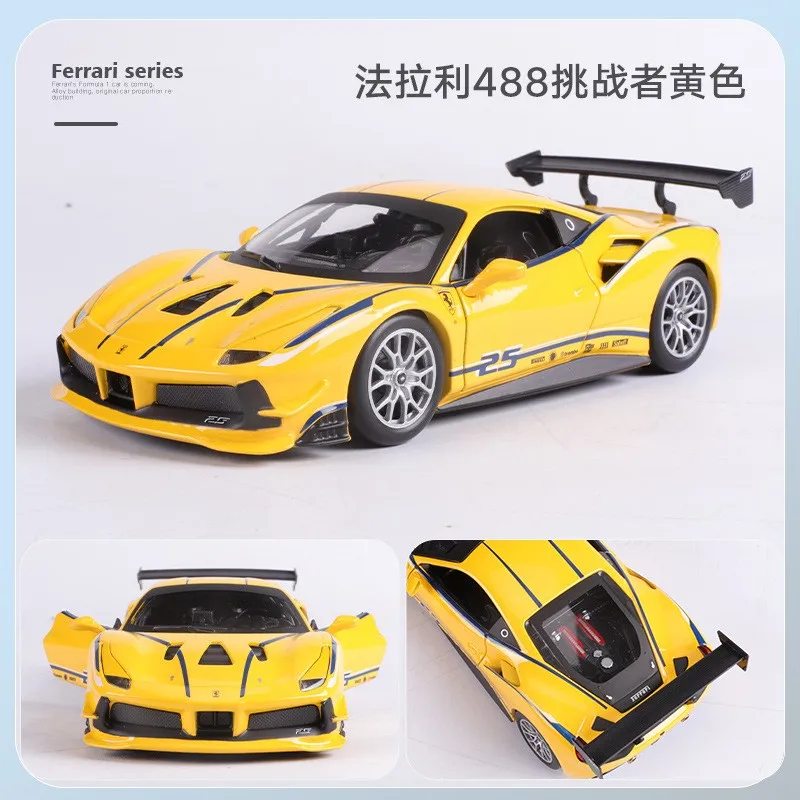 Burago-Voiture de rallye Ferrari 1:24, modèle de simulation en alliage, collection de jouets décoratifs pour enfants, cadeaux de vacances pour enfants