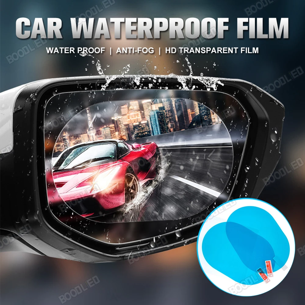 

4pcs Car Side Rearview Mirror Waterproof Anti-Fog Film Side Window Glass Film Can Protect Your Vision Driving On Rainy Days.